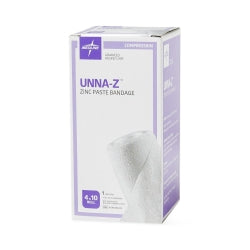 Medline Unna-Z Zinc Oxide Compression Bandages - 4 Inch x 10 Yard Venous Ulcer Treatment