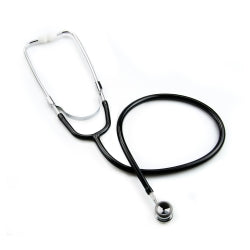 Professional Classic Stethoscope - Double-Sided Aluminum Chestpiece - Pediatric 21 Inch - Black