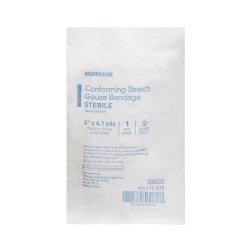 McKesson Conforming Stretch Sterile Gauze Bandage - Low-Lint Polyester Secondary Dressing Latex-Free Finished Edges