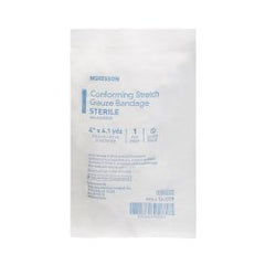 McKesson Conforming Stretch Sterile Gauze Bandage - Low-Lint Polyester Secondary Dressing Latex-Free Finished Edges