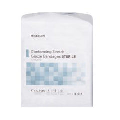 McKesson Conforming Stretch Sterile Gauze Bandage - Low-Lint Polyester Secondary Dressing Latex-Free Finished Edges