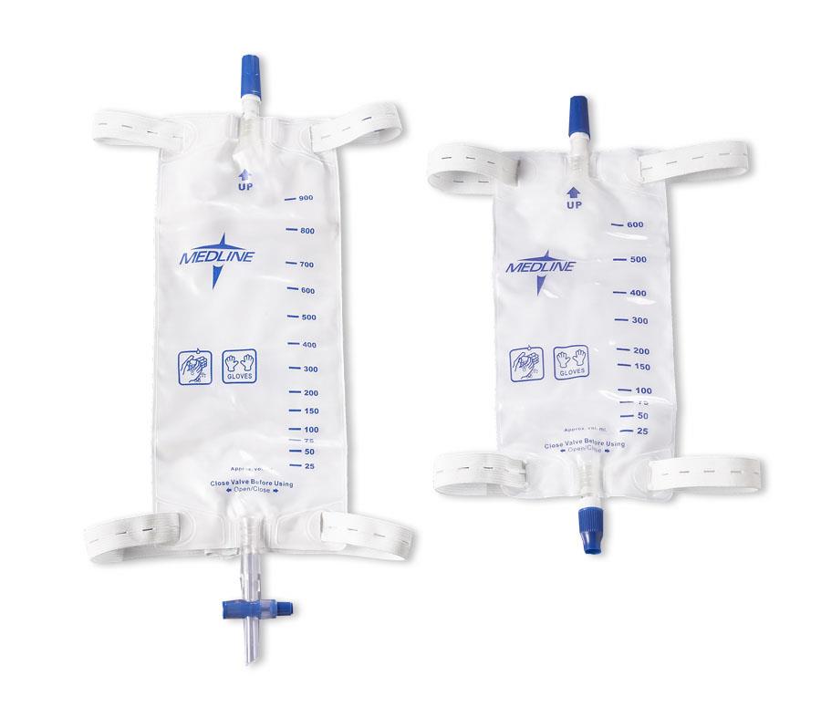 Medical Urinary Leg Bags with Slide-Tap Drainage Port - Sterile Anti-Reflux Valve System