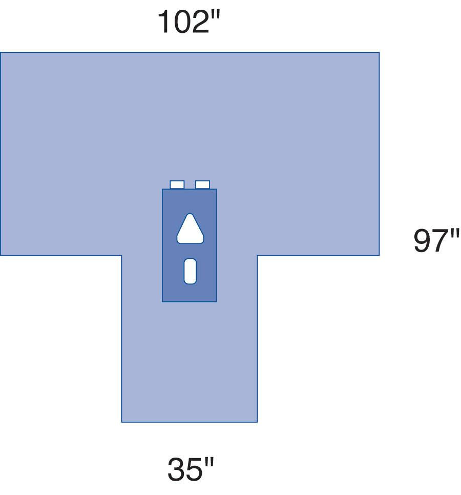 Medline Sterile Laparoscopy Surgical Drapes - SMS 5-Layer Barrier with Dual Fenestration (Case of 8)