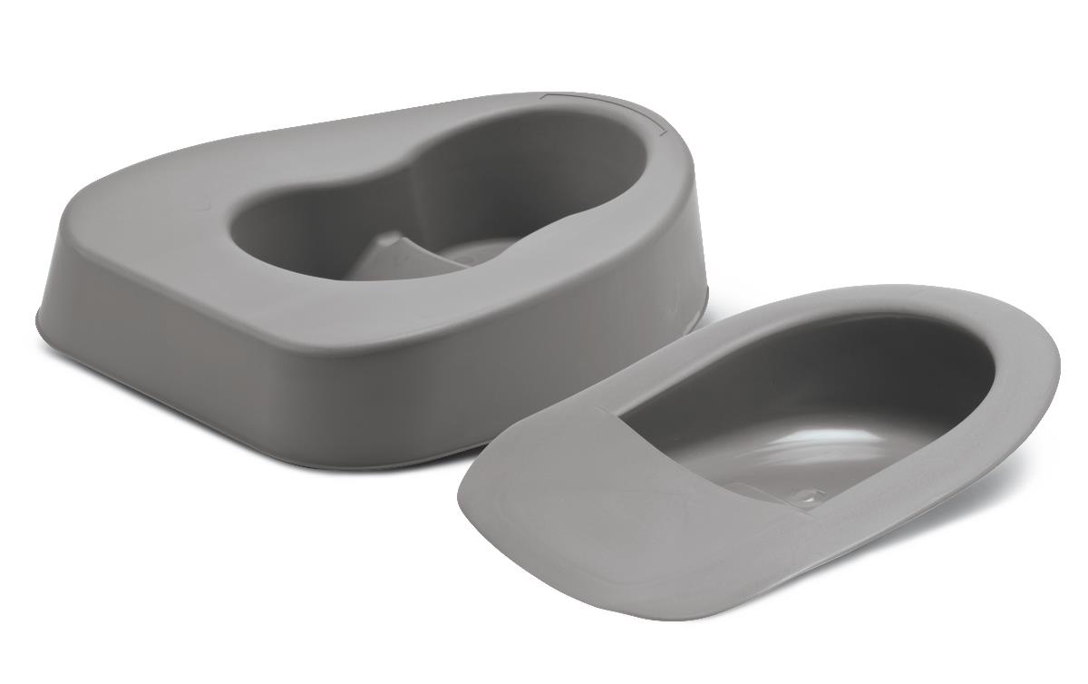 Medline Bariatric Bedpan, Gray, 16.25 W x 5 H Inch, Female - Case of 4
