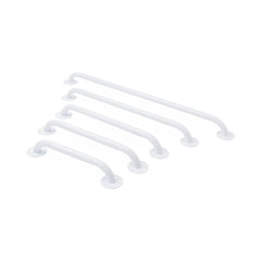 White Enameled Grab Bars - Safety Support Rails for Bathroom, Kitchen & Stairs