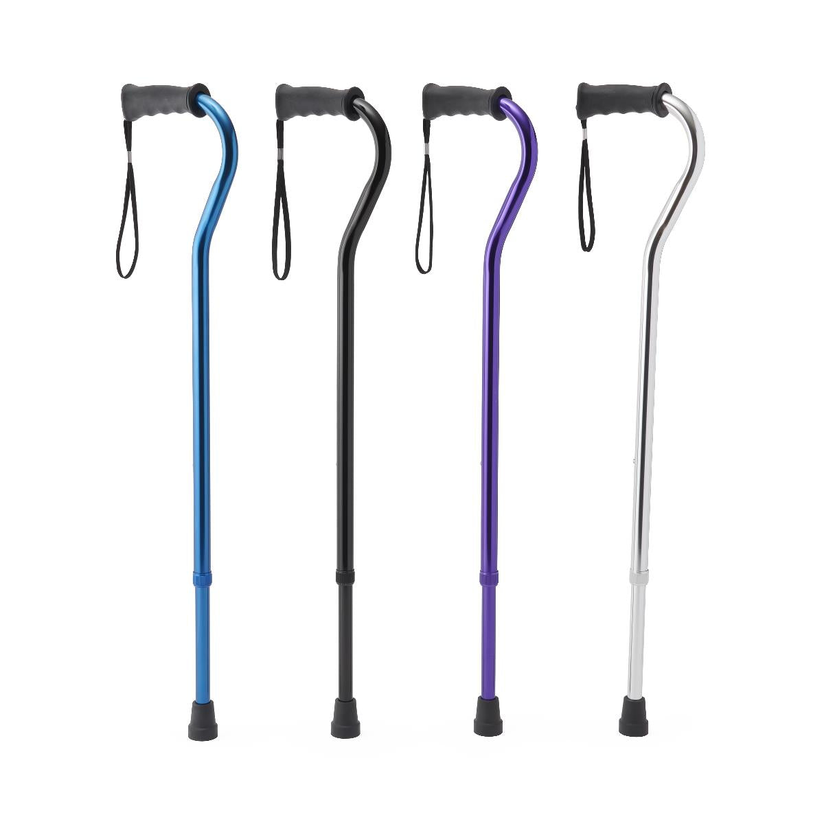 Aluminum Offset Cane with Gel Grip - Adjustable Height Walking Cane for Seniors & Adults