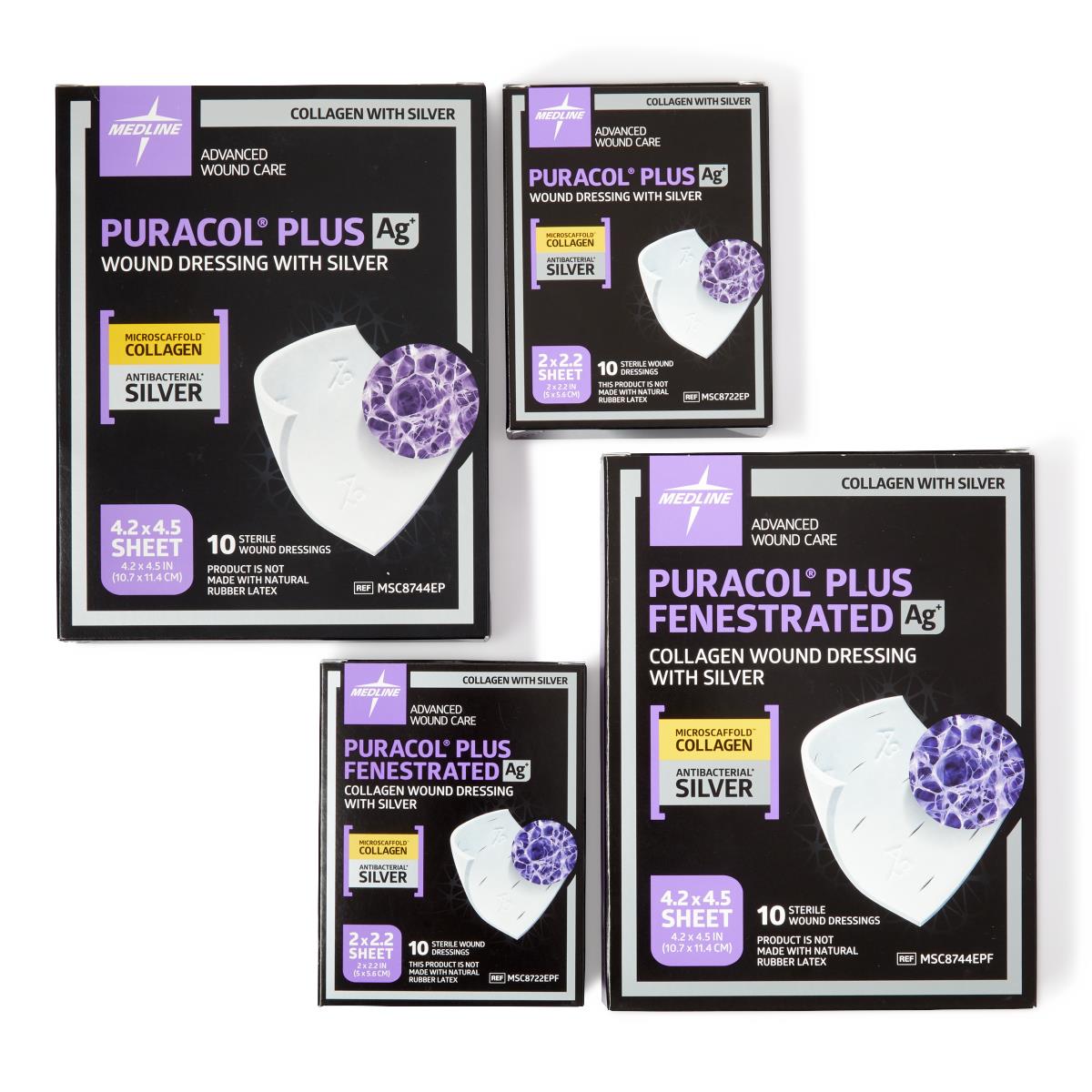 Puracol Plus AG+ Silver Collagen Wound Dressing - 100% Native Collagen with Antimicrobial Protection