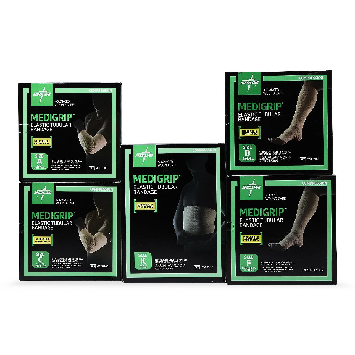 Medigrip Elastic Tubular Support Bandages - Medical Grade Compression Bandage for Joint Support & Edema Treatment