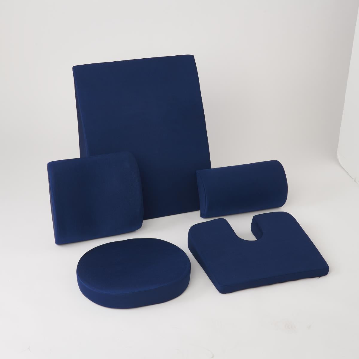 Medline Compression-Packed Bed Wedge - High-Density Foam, Navy, 8.5" Height - Case of 4