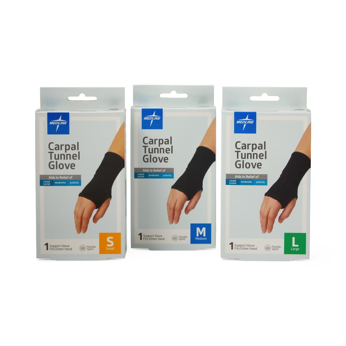 Medline Carpal Tunnel Glove - Adjustable Wrist Support Brace for Arthritis, Tendinitis & CTS Pain Relief