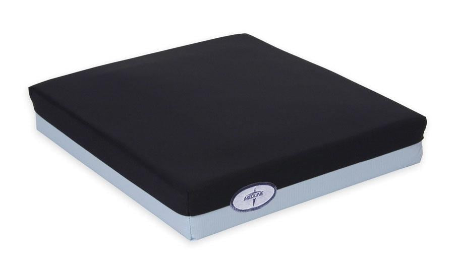 Medline Nylex Covered Gel-Foam Wheelchair Cushion - 18x16x3 Inch, 250 lbs Capacity