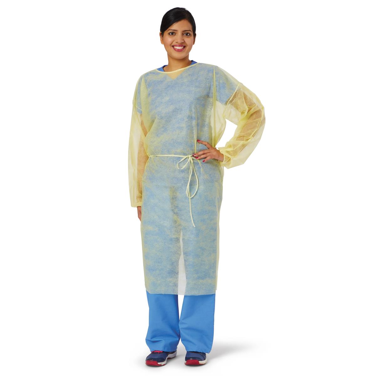Classic Cover Lightweight Spunbond Polypropylene Medical Gowns with Waist and Neck Ties - Disposable Protection Gowns