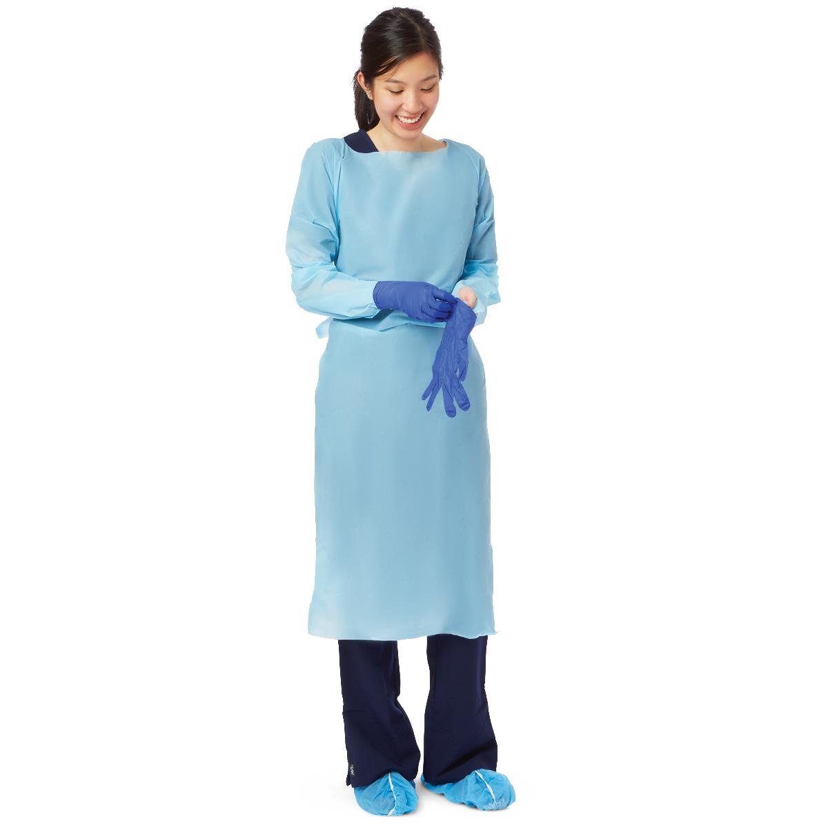 Medline Standard Polyethylene Isolation Gowns with Thumb Loop - Disposable Medical Protection Gowns