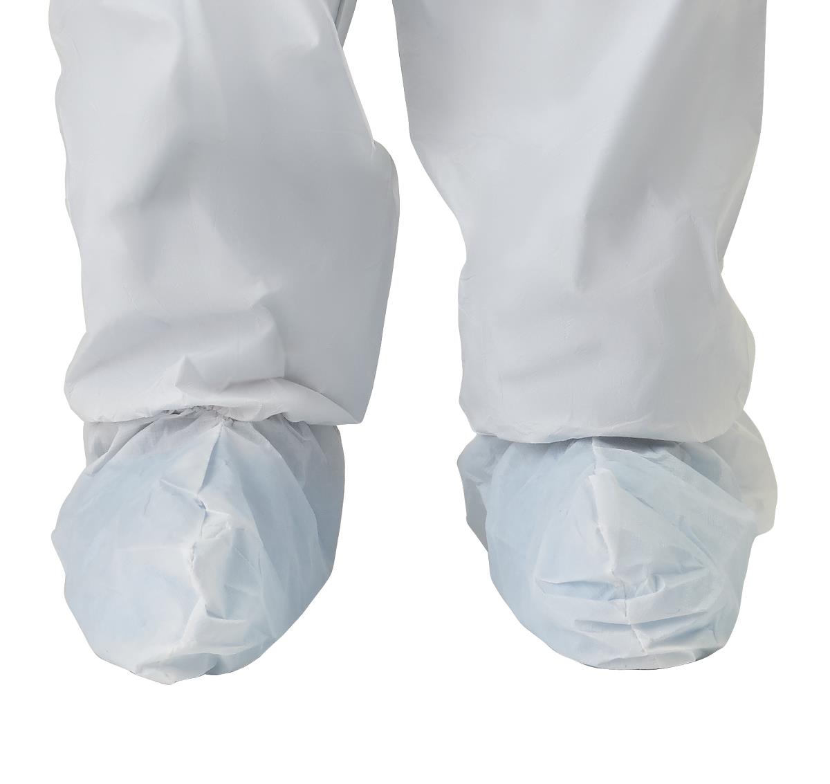 Medline Anti-Static Microporous Breathable Coveralls with Hood and Boots - 4XL White