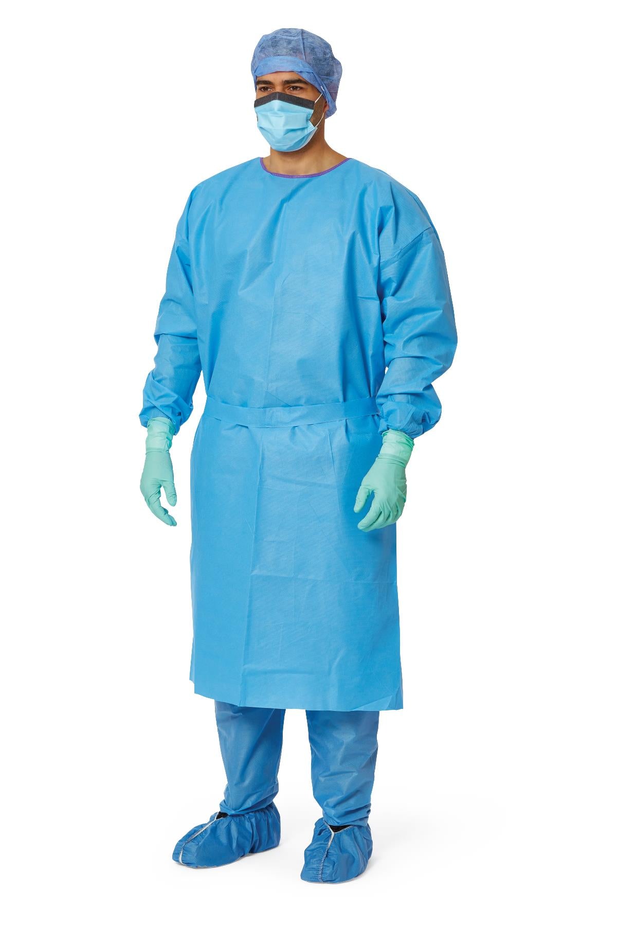 Medline AAMI Level 3 Premium Heavyweight Multilayer Isolation Gown with Knit Cuffs - Fluid Resistant Protection