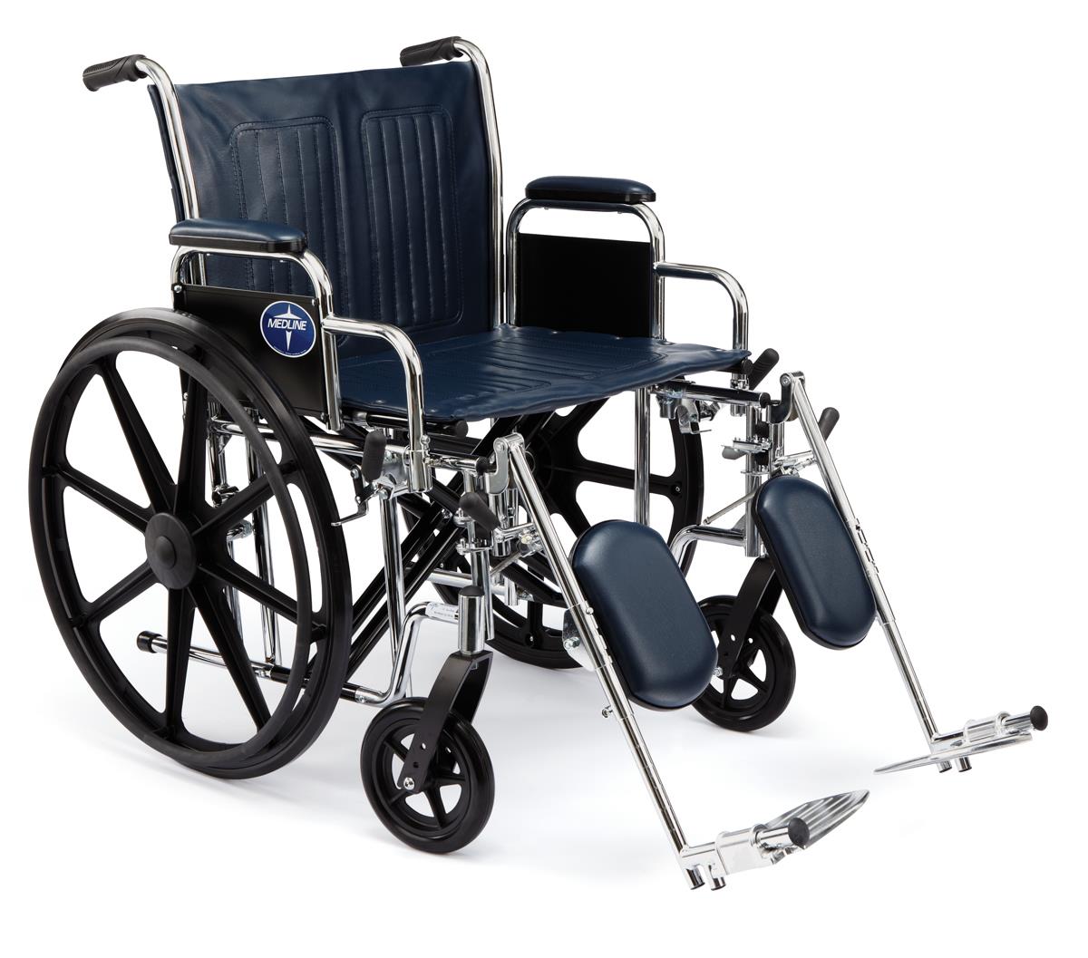Bariatric Transport Chair - 22 Inch Wide Seat, 450-500 lbs Capacity with Swing-Away Footrests