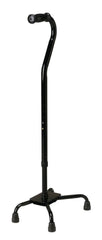 Steel Bariatric Quad Cane with Large Base - 500 lbs Capacity, Height Adjustable 29-38 Inches, Black