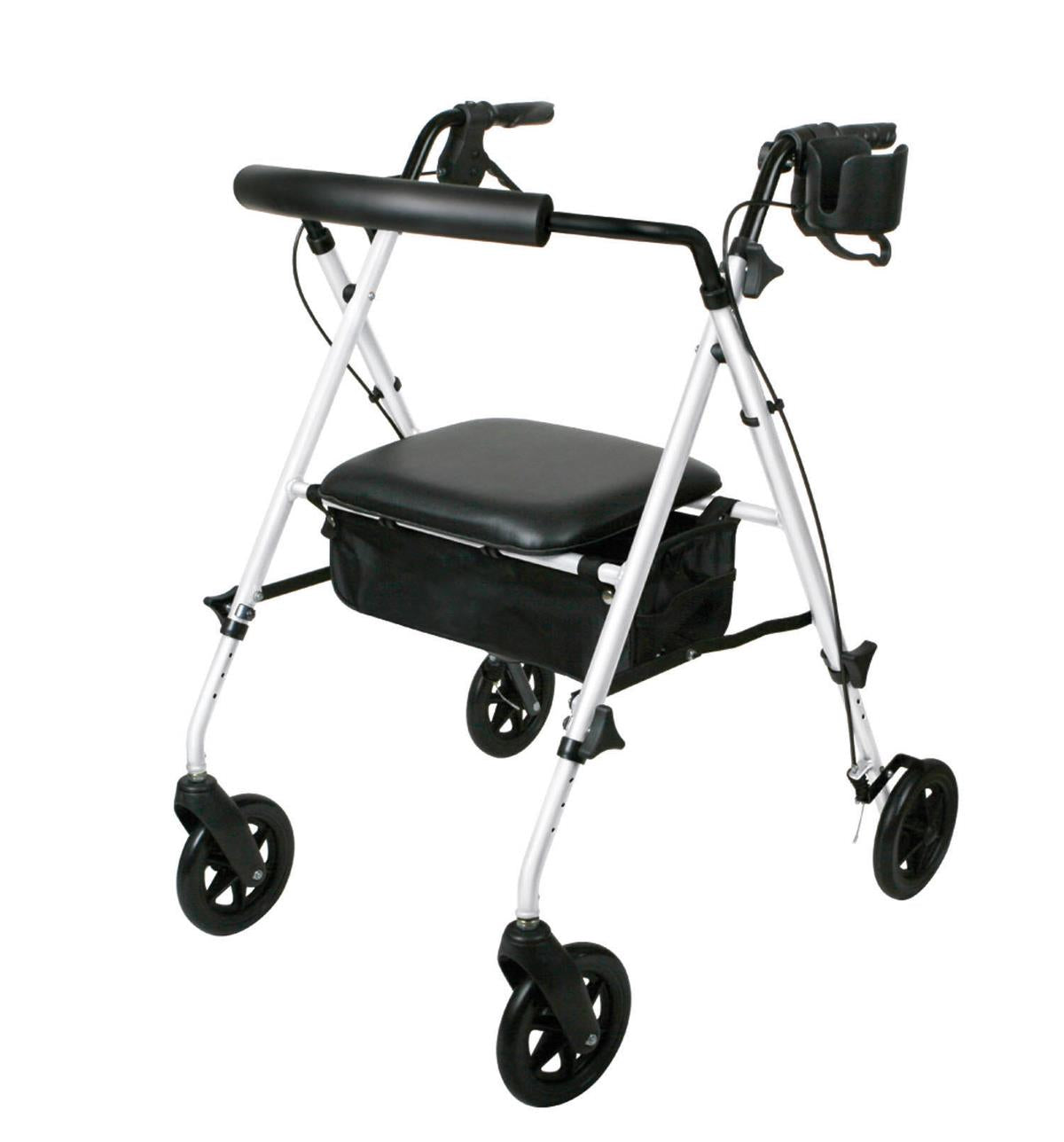Luxe Rollator Walker with 7-Inch Wheels - Lightweight Mobility Aid with Padded Seat and Storage