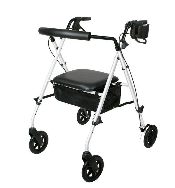 Luxe Rollator Walker with 7-Inch Wheels - Lightweight Mobility Aid with Padded Seat and Storage