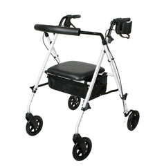 Luxe Rollator Walker with 7-Inch Wheels - Lightweight Mobility Aid with Padded Seat and Storage