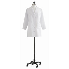 Women's Professional Staff-Length Lab Coat - 36" White Poplin Medical Coat