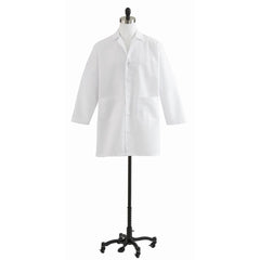 Professional Unisex Staff-Length Lab Coat - White Poplin Blend - 39 Inch - Multiple Sizes