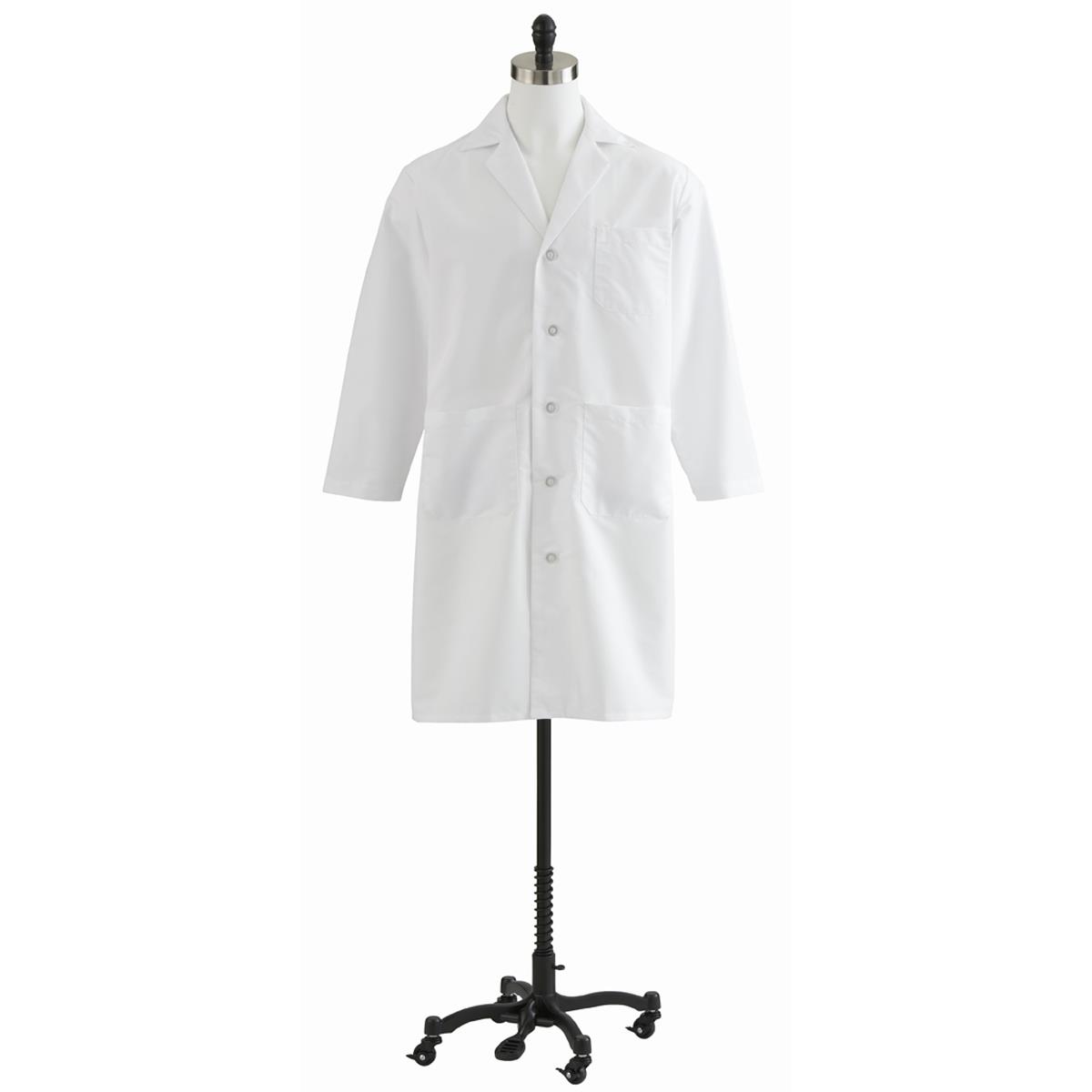 Professional Full Length Lab Coat - White Medical Laboratory Coat with Multiple Pockets