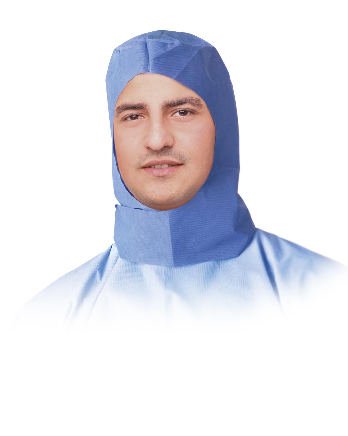 Multilayer Surgeon's Hood with Under-Chin Tie - Sterile Surgical Head Cover