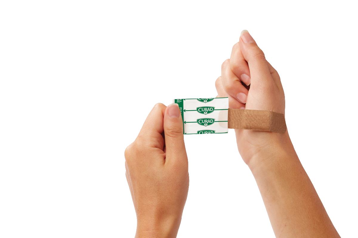 Germ-Shield Touch-Free Sterile Fabric Bandages - Flexible Nonwoven Wound Care (0.75 x 3 Inch)