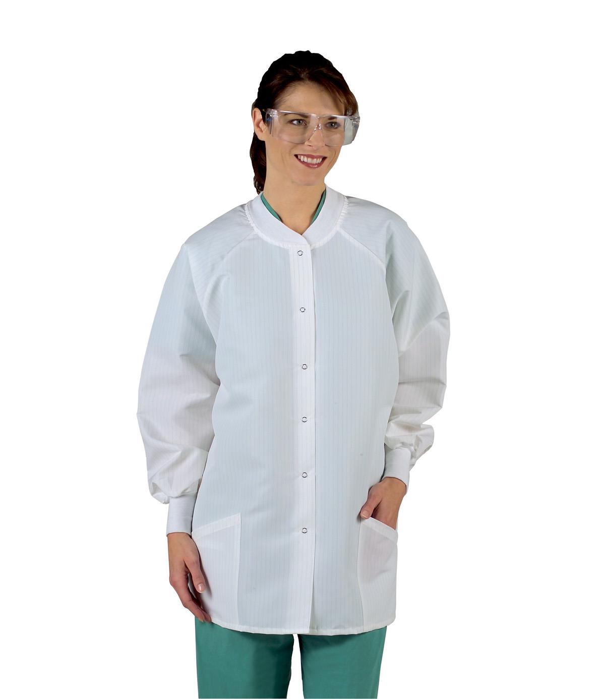 Medline Resistat Women's Warmup Jacket - Fluid-Resistant Medical Scrub Jacket with Snap Closure