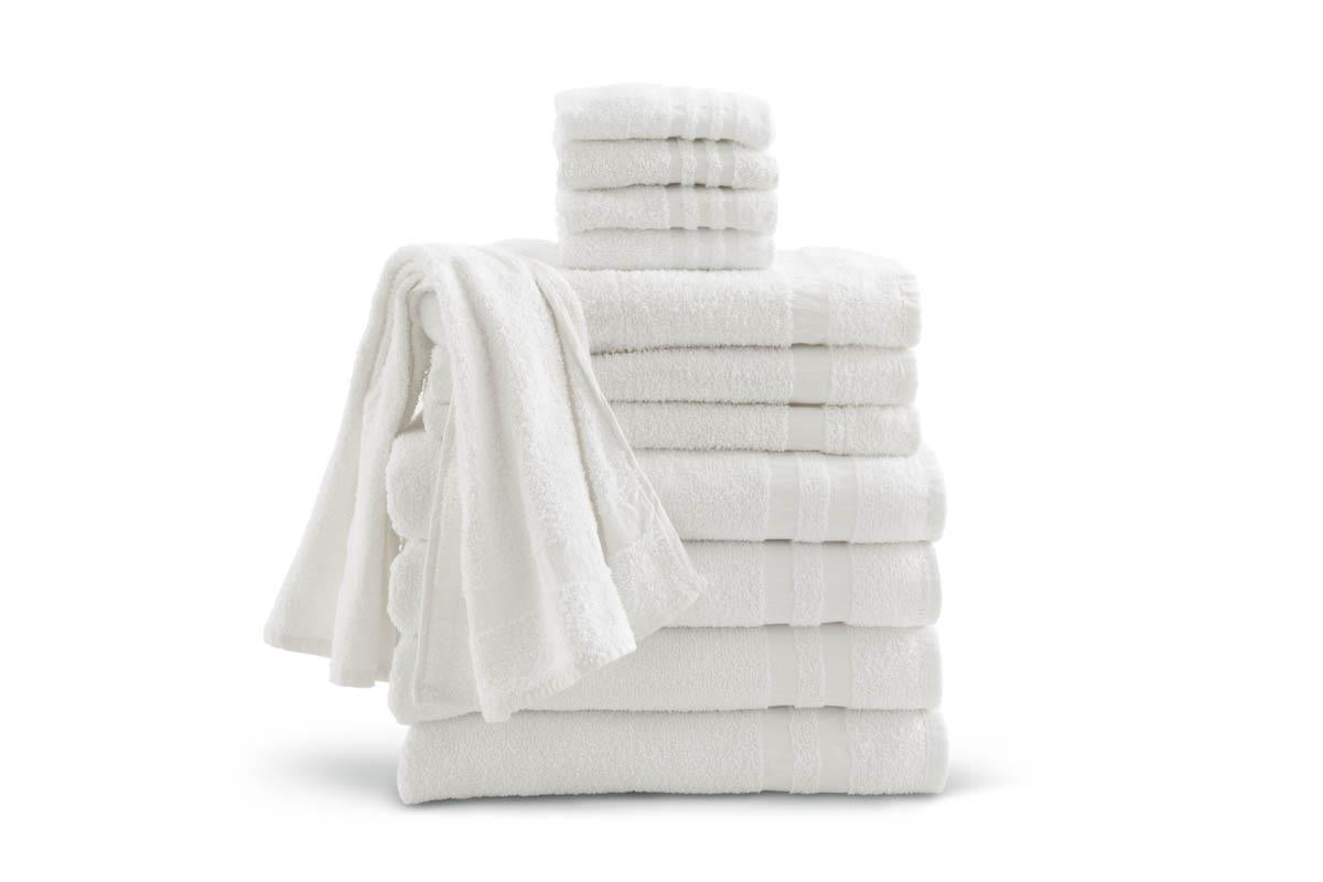 Professional Terry Hand Towels - White 16x27 Inch - Interblend Cotton Polyester - 1 Dozen