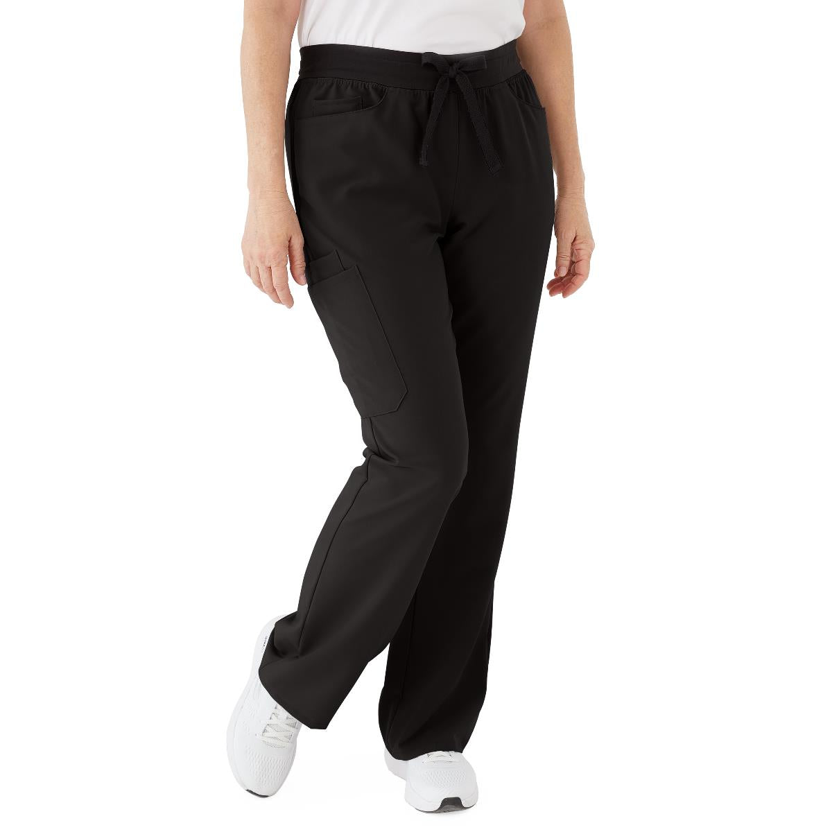 Women's Boot-Cut Petite Scrub Pants - Midrise Medical Uniform with Cargo Pockets