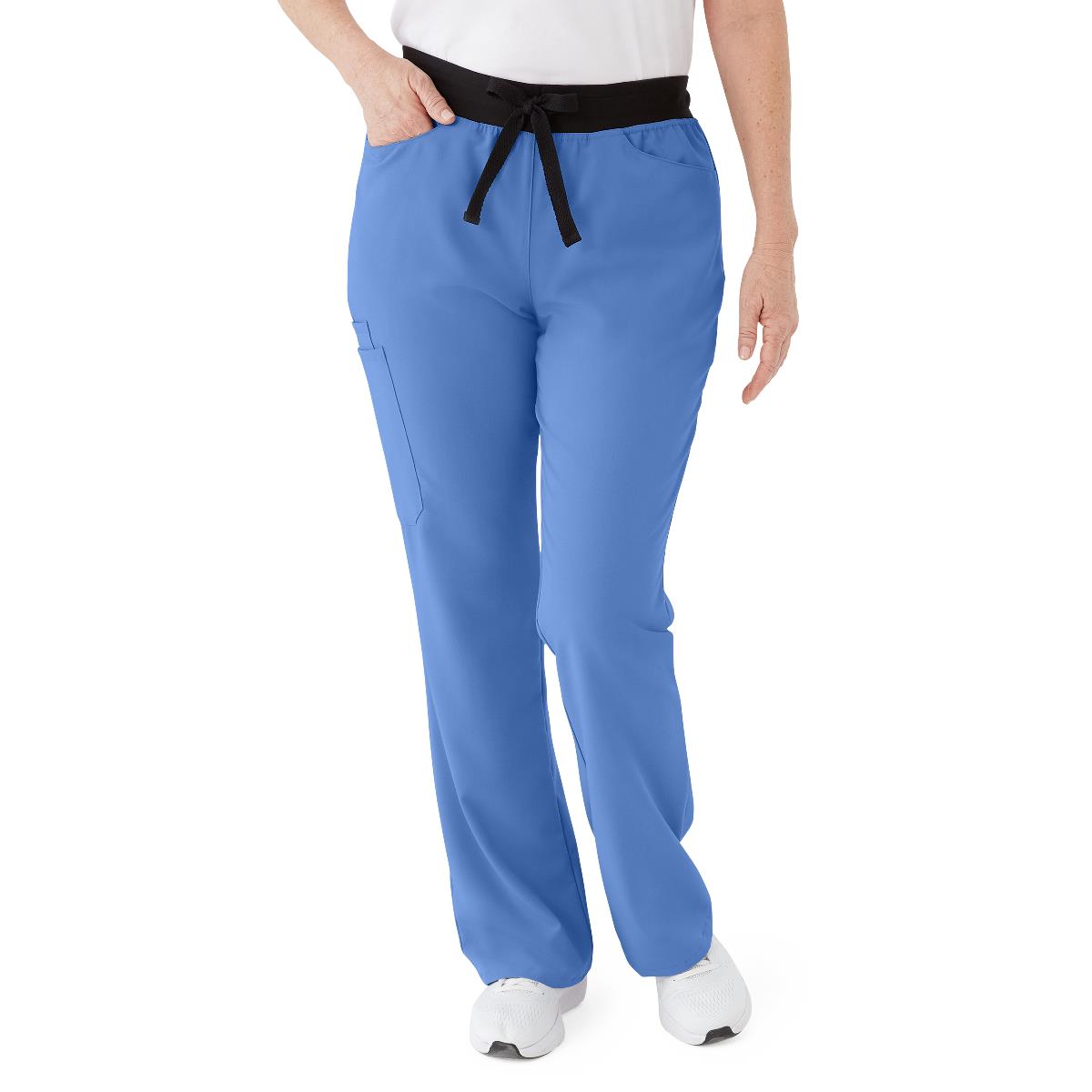 Women's Regular-Length Scrub Pants - Modern Boot-Cut Medical Uniform Bottoms with 7 Pockets