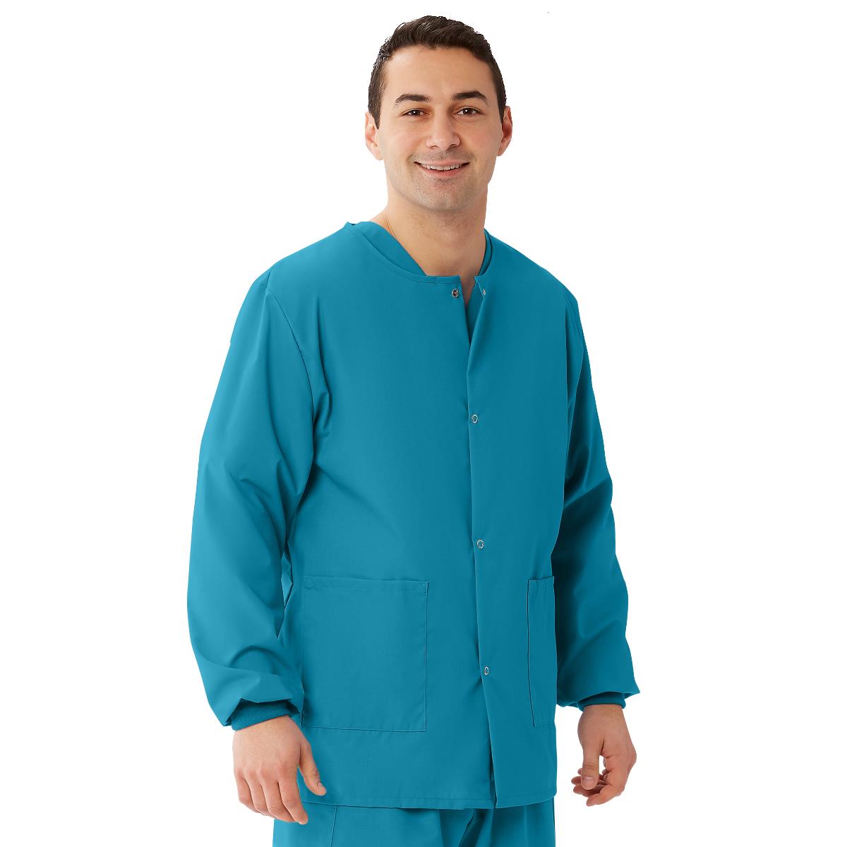 Medline AngelStat Unisex Snap-Front Warm-Up Scrub Jacket - Professional Medical Apparel