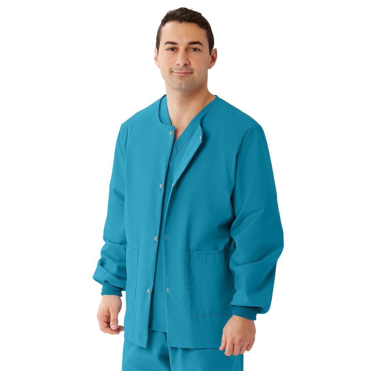 Medline AngelStat Unisex Snap-Front Warm-Up Scrub Jacket - Professional Medical Apparel