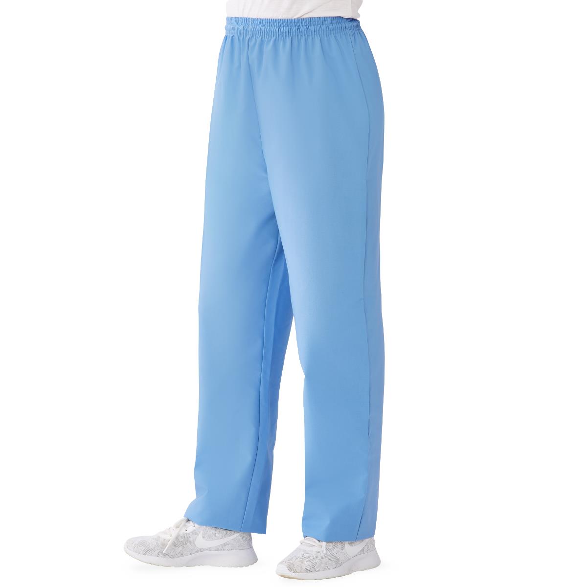 Women's Elastic Drawstring Waist Scrub Pants - Cotton Polyester Blend Medical Uniform Bottoms
