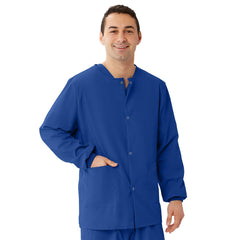 AngelStat Sapphire Unisex Scrub Jackets - Professional Medical Warm-Up Jacket with Color Coding