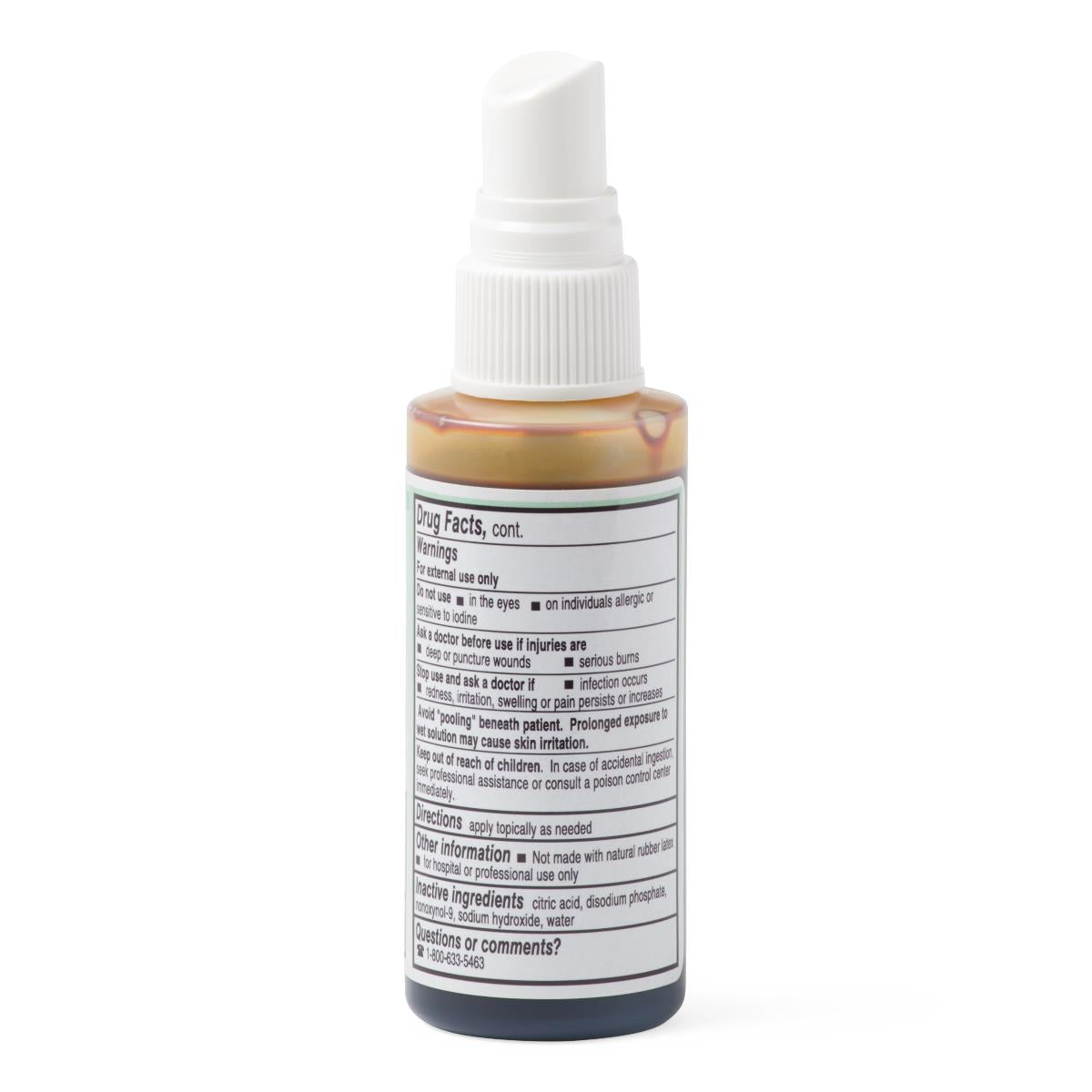 Medline Aplicare 10% Povidone Iodine Prep Solution 2oz Spray - Case of 24 (Latex-Free)