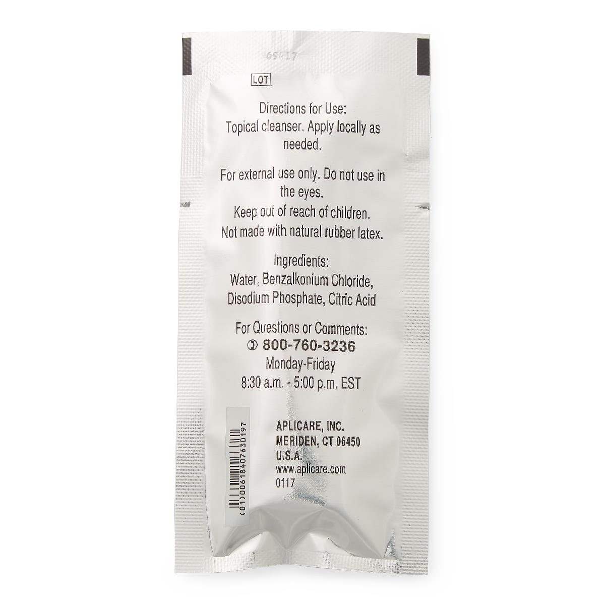 Benzalkonium Chloride Antiseptic Swabsticks - BZK 0.1% Cleansing Wipes for Catheterization & Wound Care, 4 Inch, 1500/Case