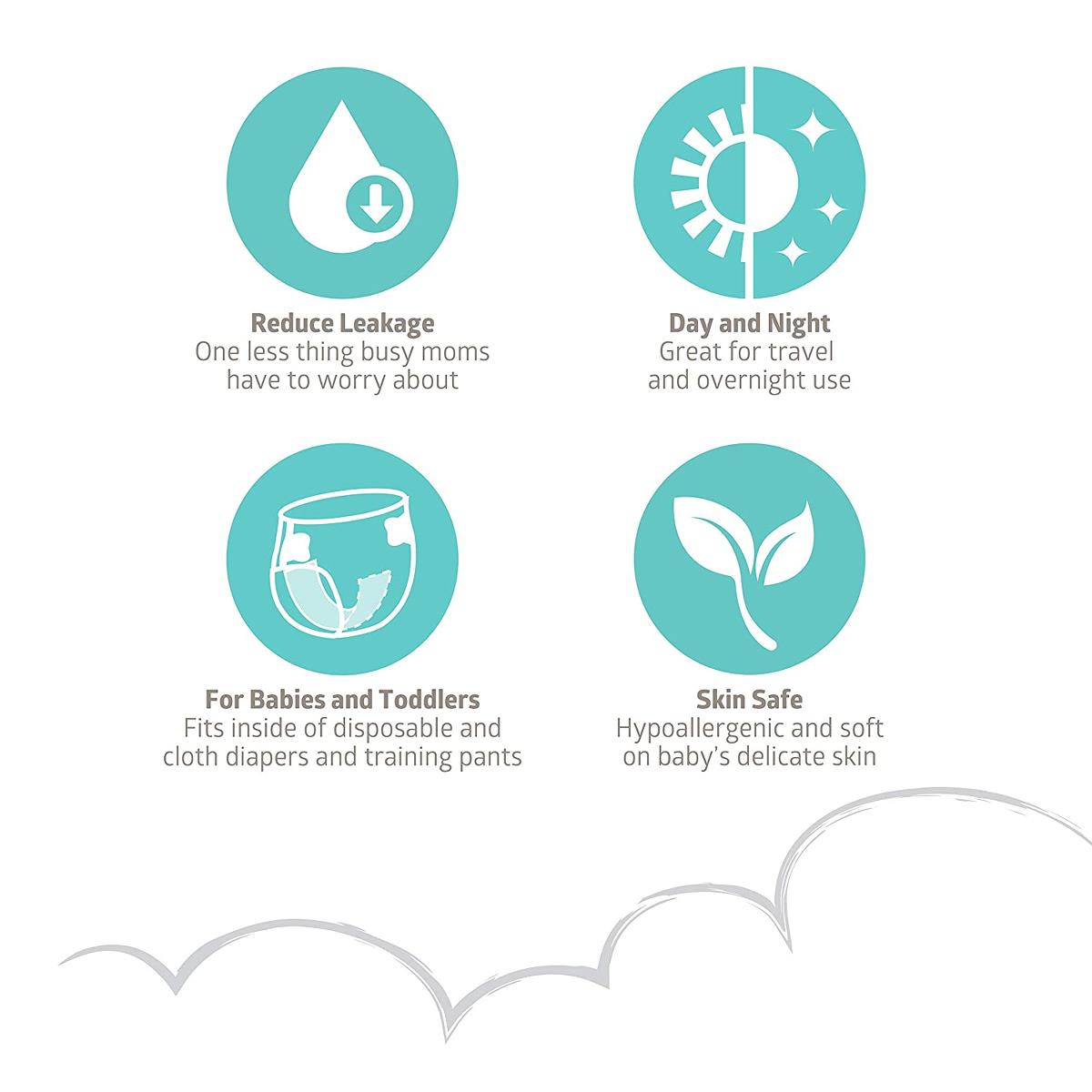 Thin Booster Diaper Liner - 3.5 x 11.5 Inch, Adhesive Strip, Fragrance Free - Case of 192