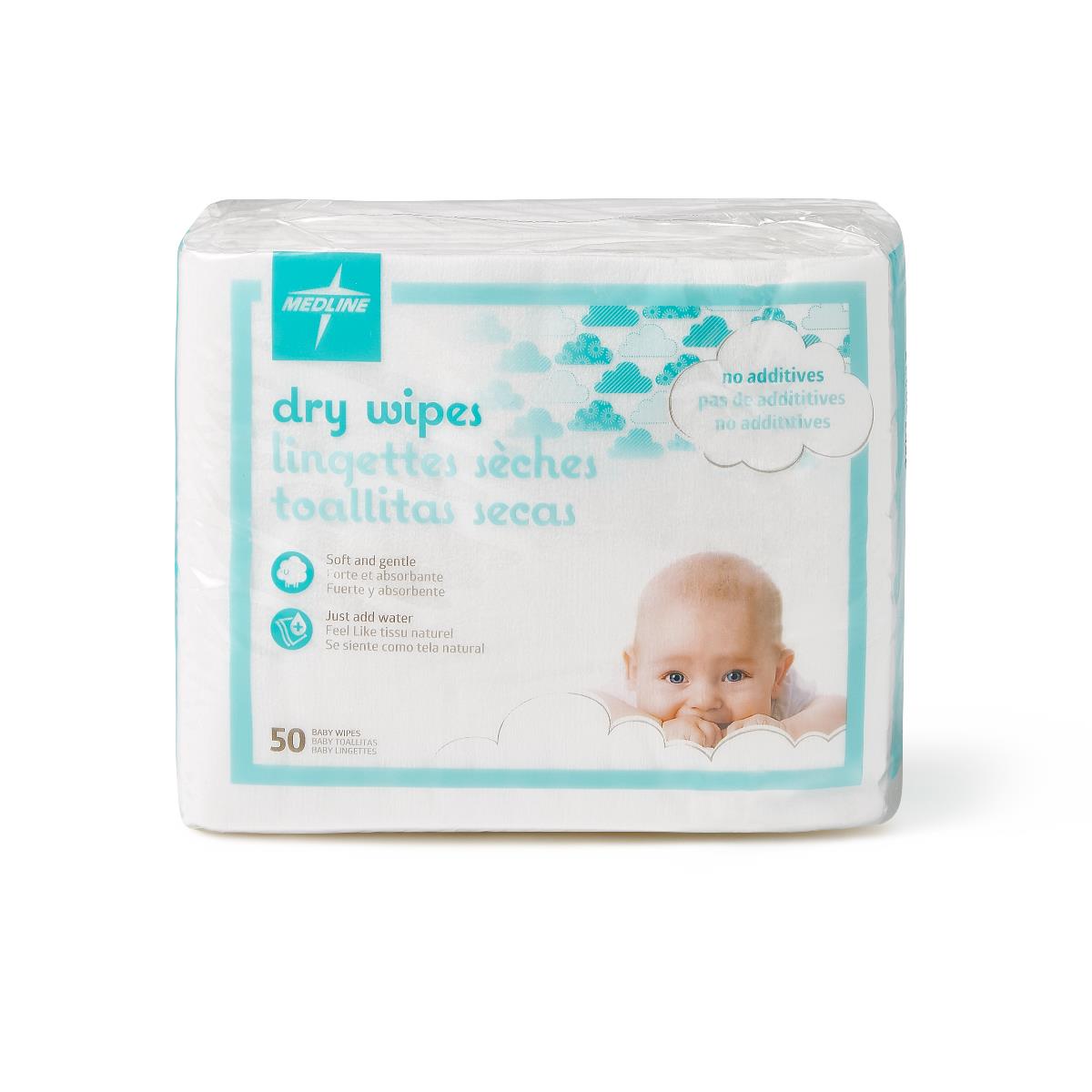 Ultrasoft Baby Disposable Dry Cleansing Cloths - Fragrance-Free Soft-Spun Fabric - 10x13 Inch - 500/Case