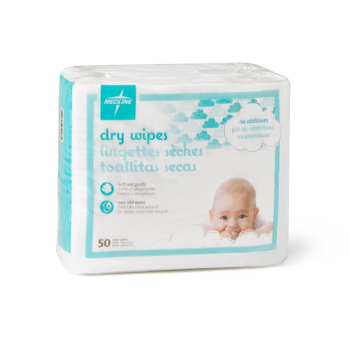 Ultrasoft Baby Disposable Dry Cleansing Cloths - Fragrance-Free Soft-Spun Fabric - 10x13 Inch - 500/Case