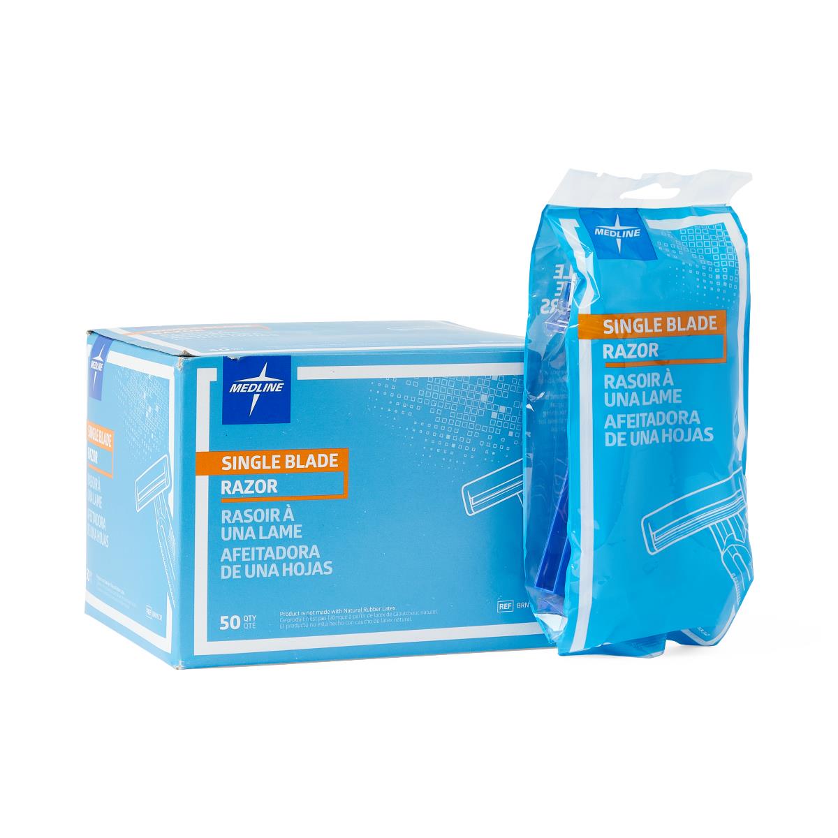 Disposable Facial Razors with Single Blade - Ultra Thin Micro Coated Steel - Blue (Box of Razors)