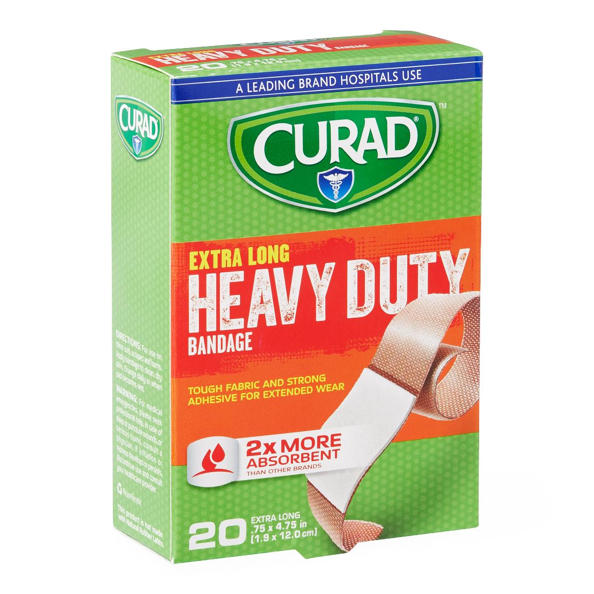 CURAD Extreme Hold Bandages - Heavy Duty Fabric Adhesive Bandages for Maximum Wound Protection