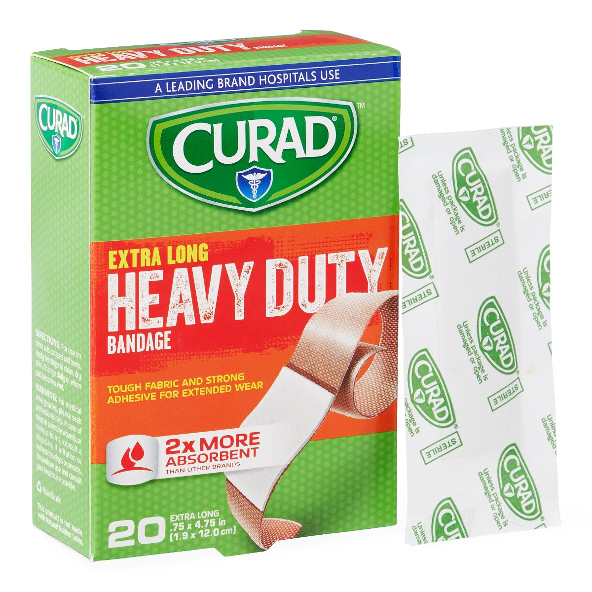CURAD Extreme Hold Bandages - Heavy Duty Fabric Adhesive Bandages for Maximum Wound Protection