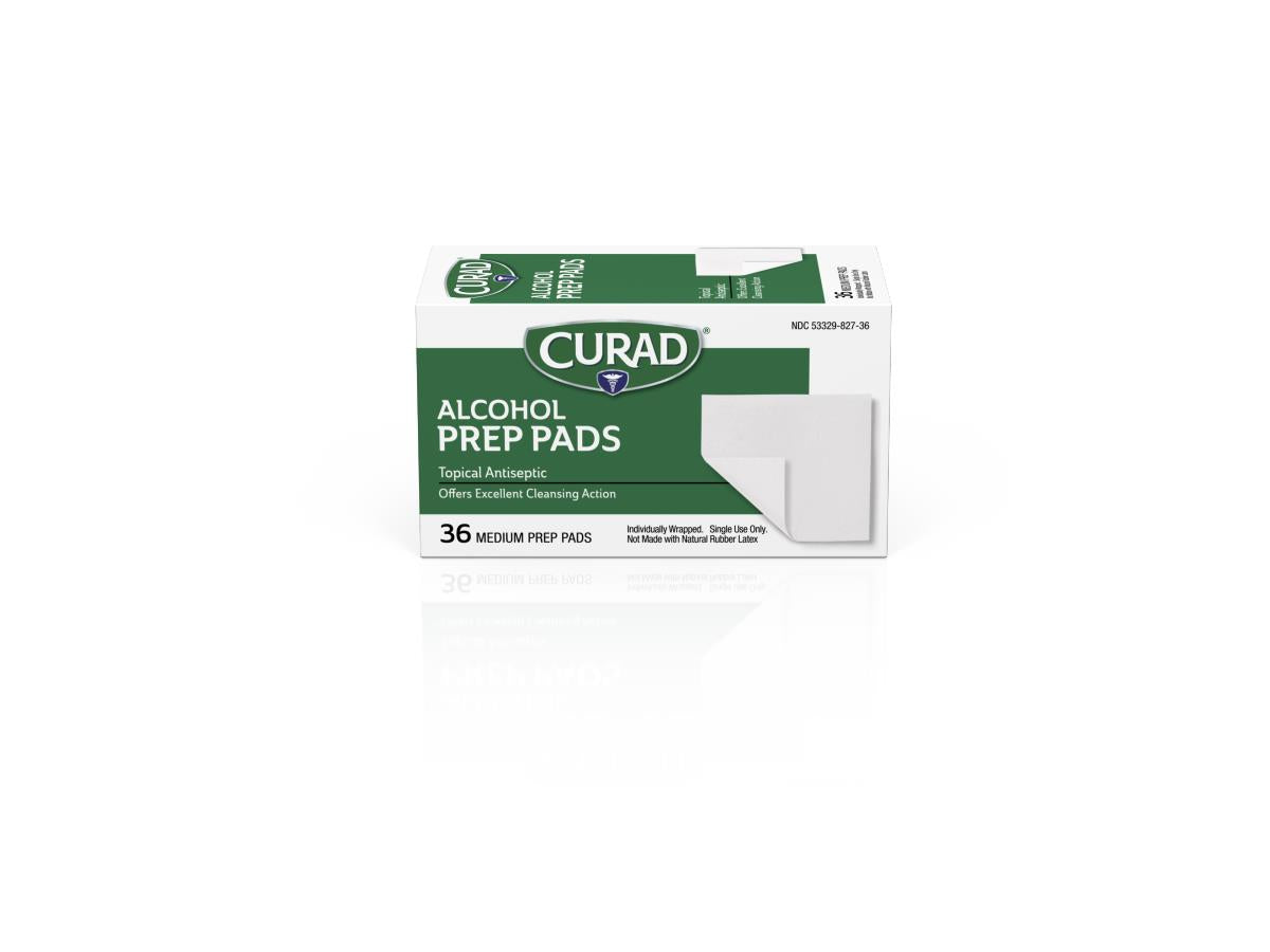 Curad Medium Alcohol Prep Pads - Sterile 70% Isopropyl Alcohol Wipes (2-Ply)