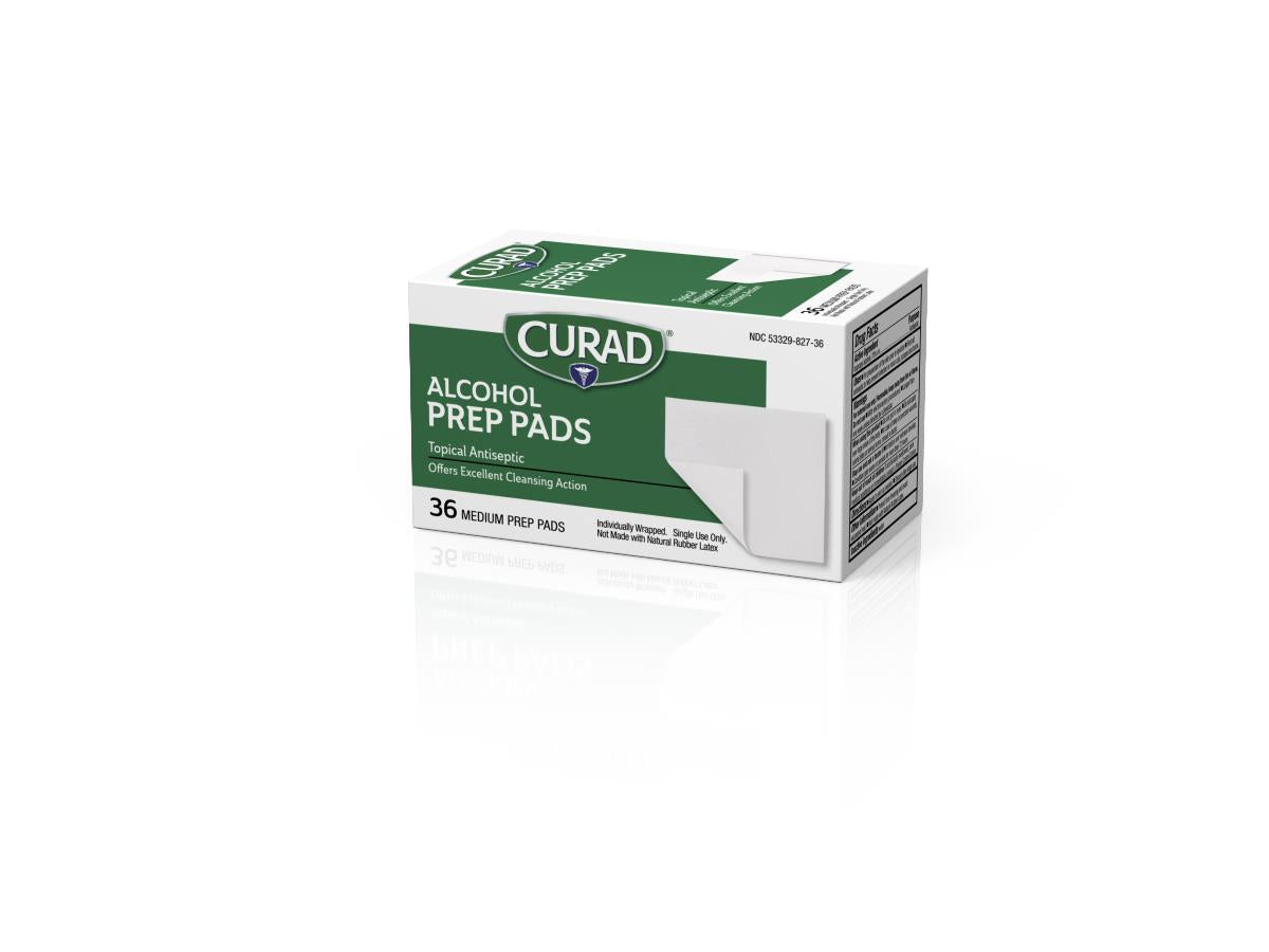 Curad Medium Alcohol Prep Pads - Sterile 70% Isopropyl Alcohol Wipes (2-Ply)
