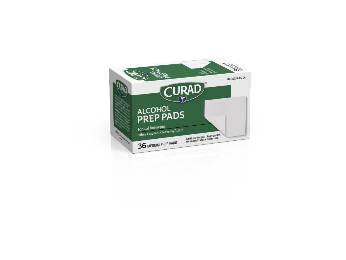Curad Medium Alcohol Prep Pads - Sterile 70% Isopropyl Alcohol Wipes (2-Ply)
