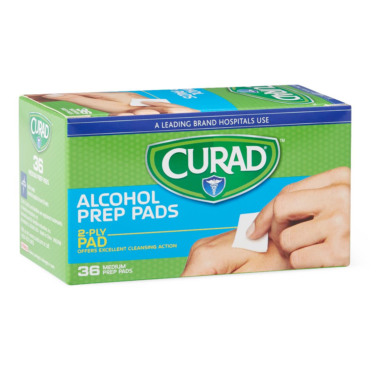 Curad Medium Alcohol Prep Pads - Sterile 70% Isopropyl Alcohol Wipes (2-Ply)