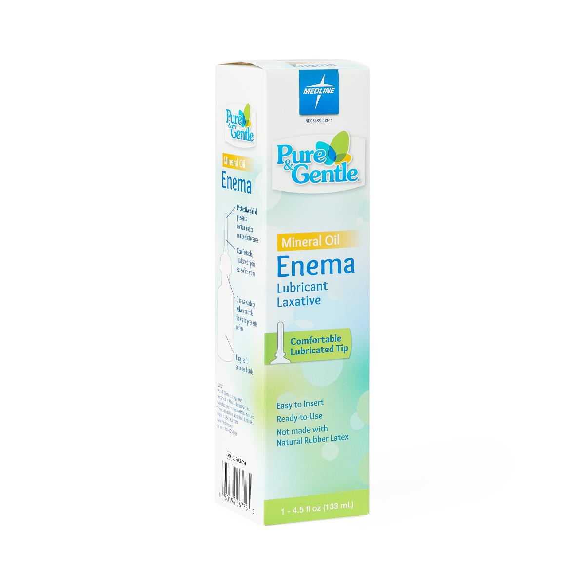 Pure and Gentle Disposable Mineral Oil Enema - 4.5 oz Fast-Acting Constipation Relief